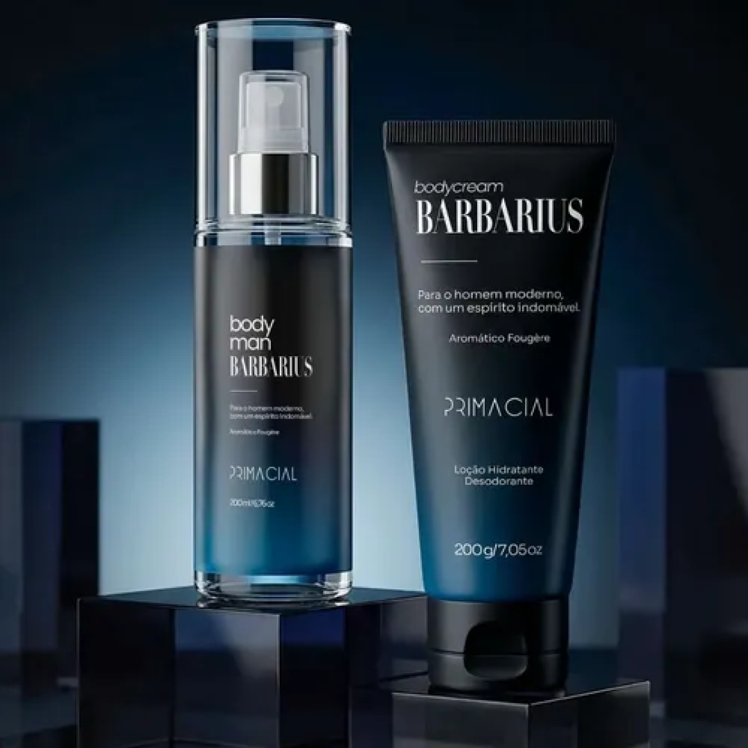Kit Body Splash Barbarius + Hidratante Desodorante Masculino