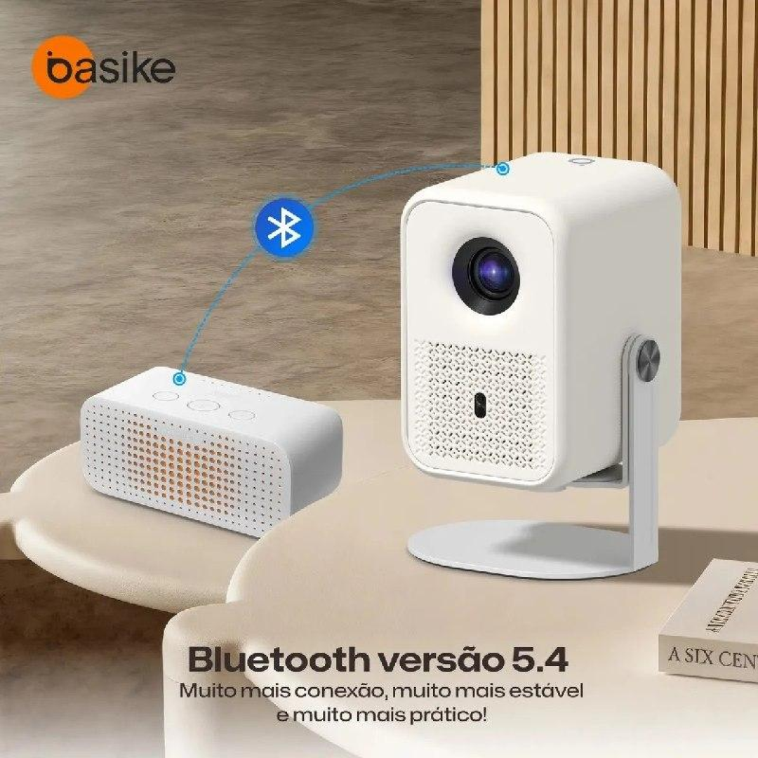 Projetor Basike 4K Portátil com Wi-Fi e Bluetooth