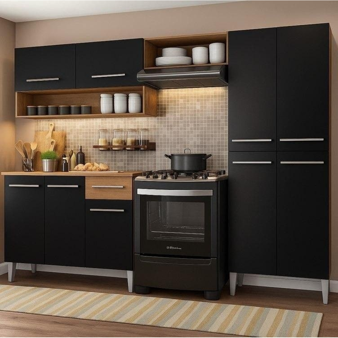 Armário de cozinha modulada completa compacta Emilly pop