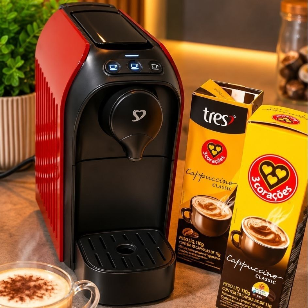Cafeteira Espresso e Multibebida 3 Corações Três Passione 127V
