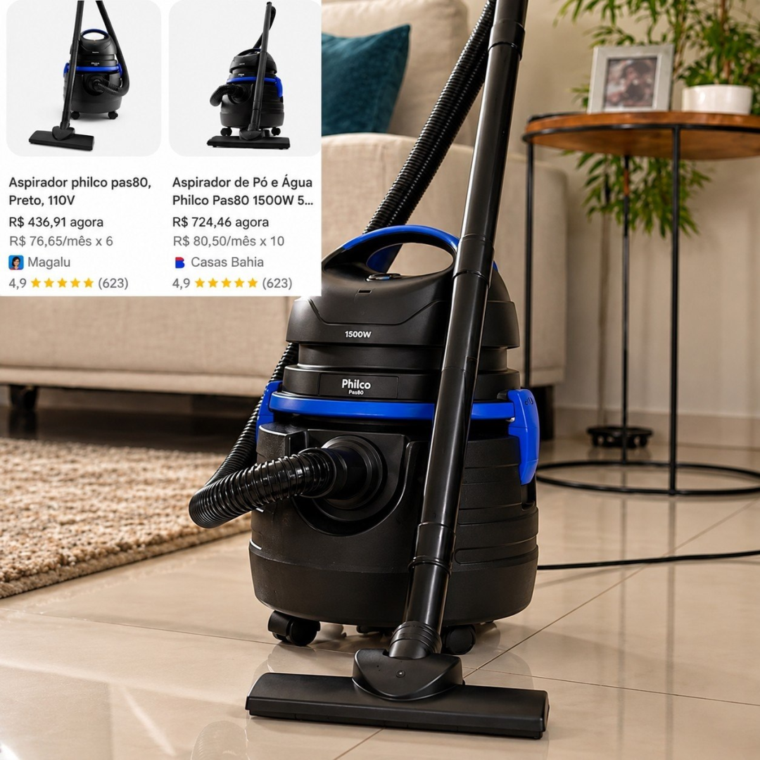 Aspirador De Água E Pó Philco 1500w 20L 127v
