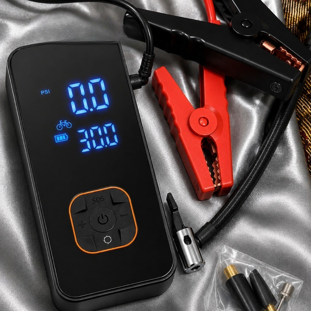 Bomba Elétrica Portátil Digital Auxiliar de Partida e Powerbank