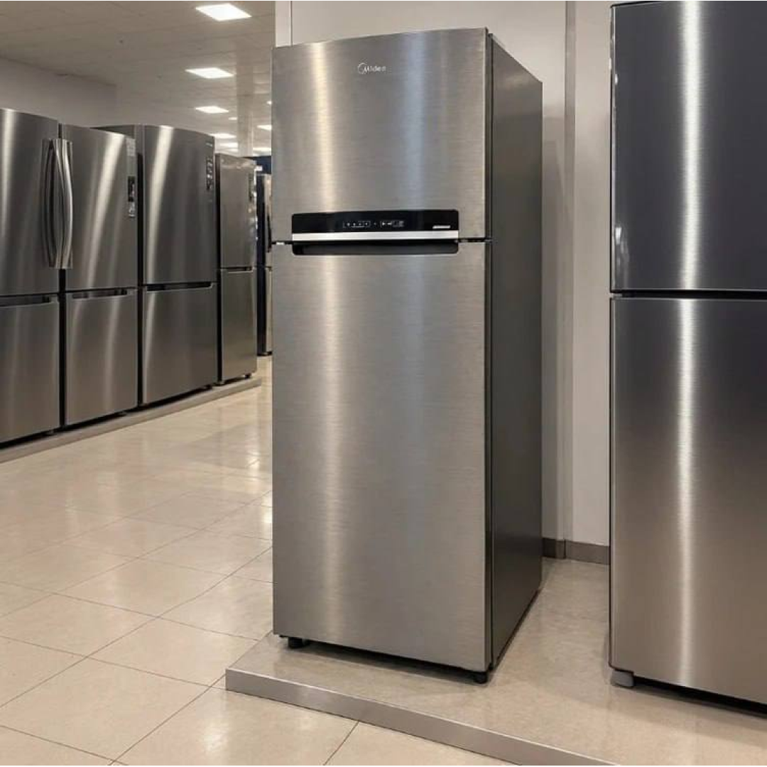 Geladeira com freezer inverter Midea Frost Free Duplex MDRT533EVD461 con capacidad de 394L inox