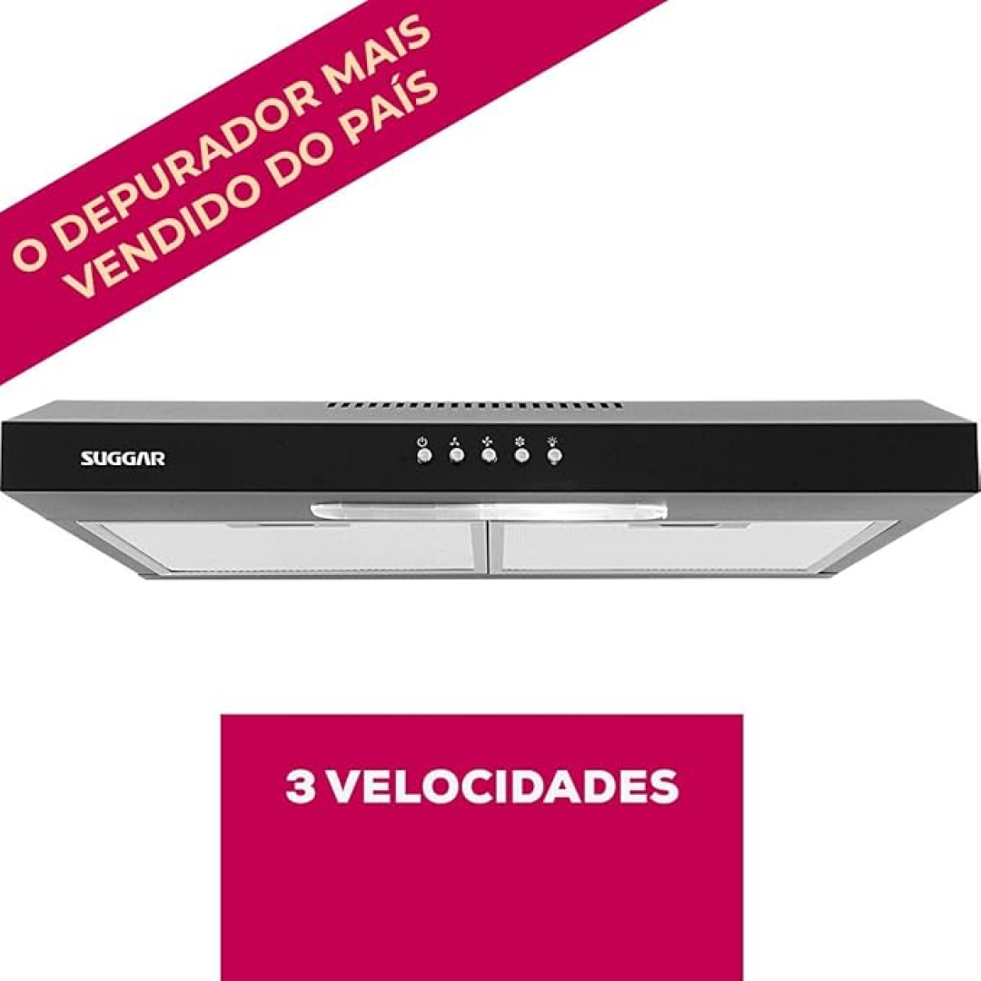 SUGGAR DEPURADOR DE AR SLIM 60CM 3 VEL 220V DPS162PT PRETO