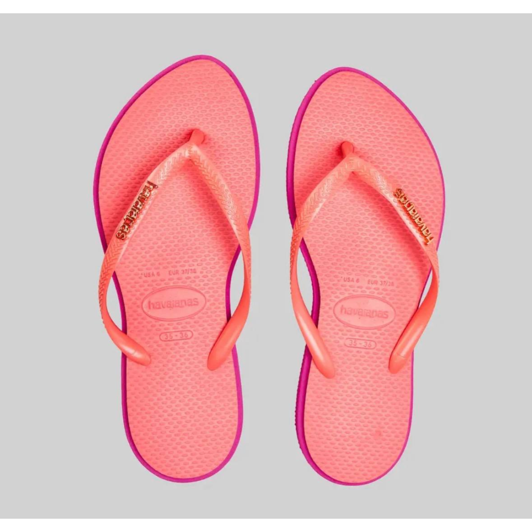 Chinelo Slim Point Havaianas Rosa Gum Liso 33/34