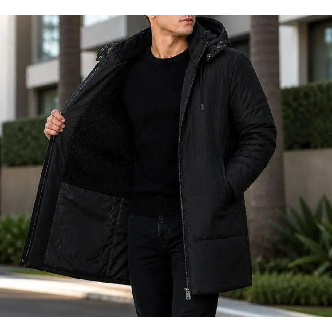 Sobretudo Jaqueta Puffer Bobojaco com Capuz