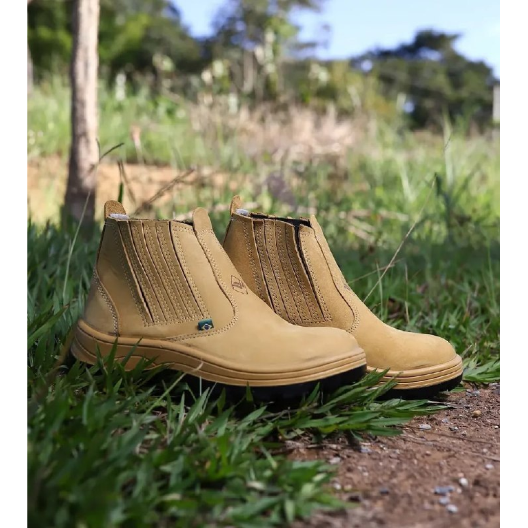 Botina Masculina Flexfort Em Couro Legítimo Bota Confortável
