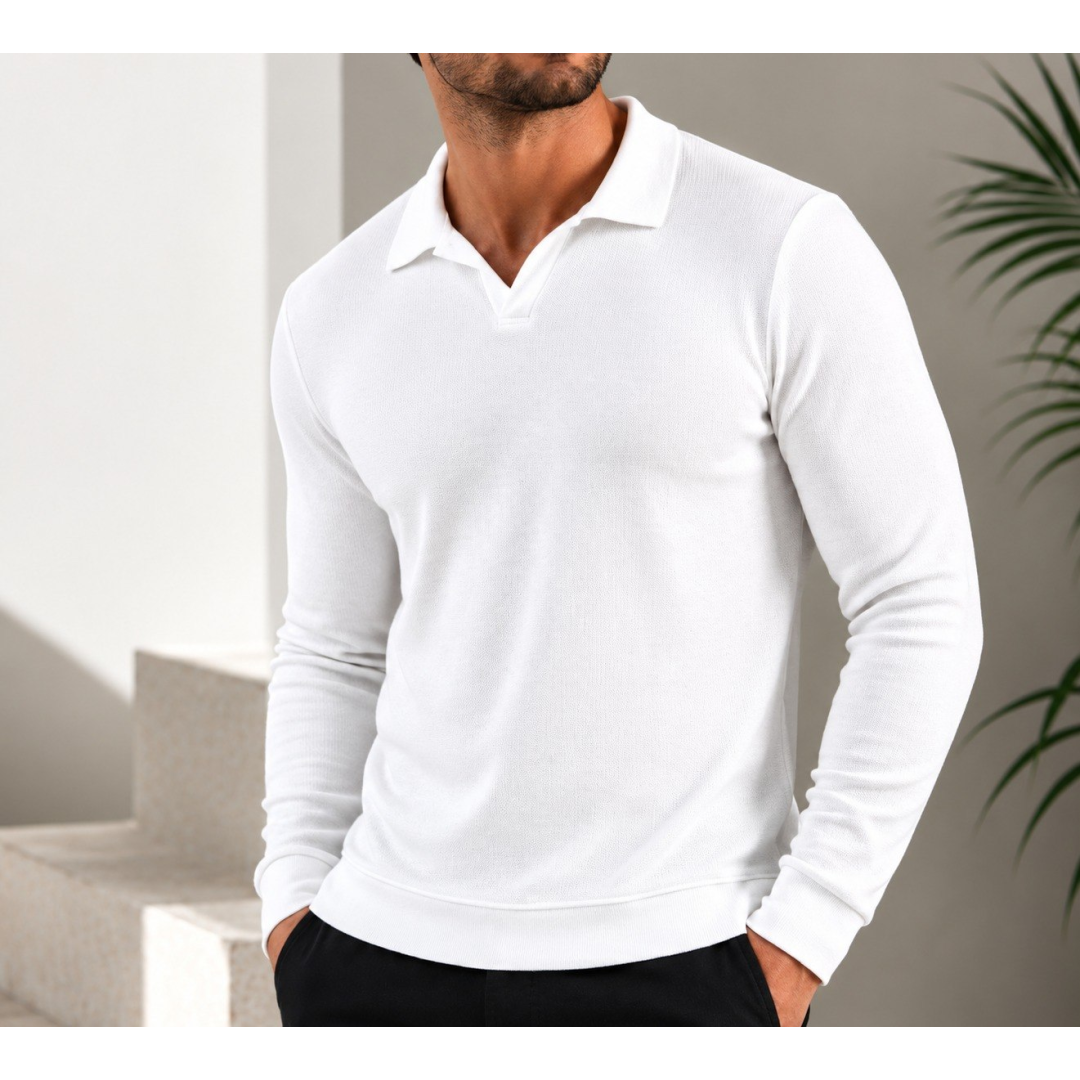 Camisa Polo Gola Italiana Manga Longa