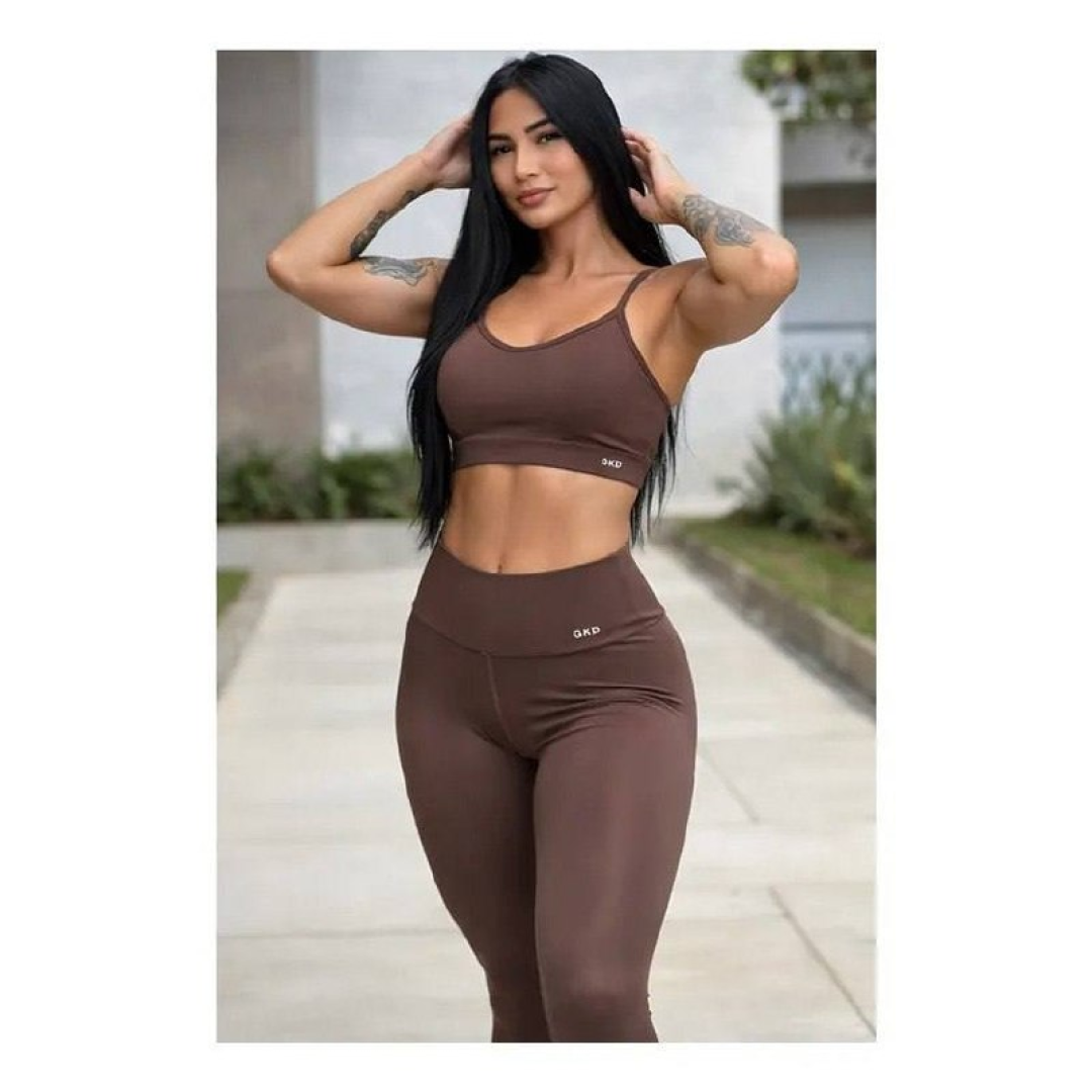 Conjunto Gkd Zero Transparência Legging Cós Alto Top Duplo
