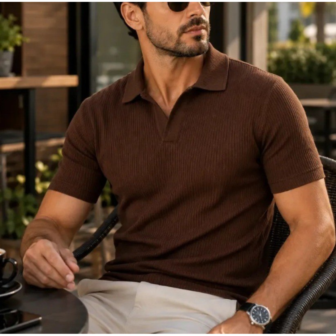 Kit com 3 Camisas Polo Canelada Gola Italiana