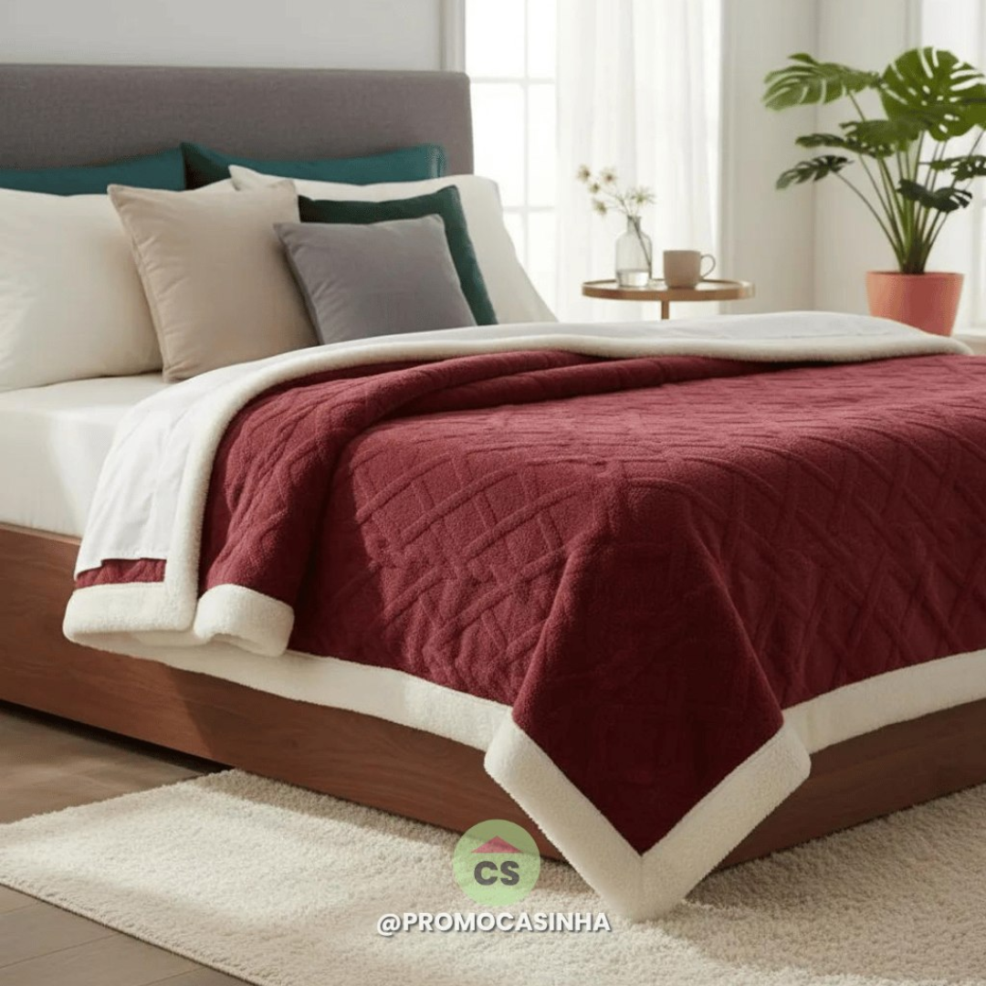 Cobertor Manta De Casal 2,00x1,80 Canelada Sherpa