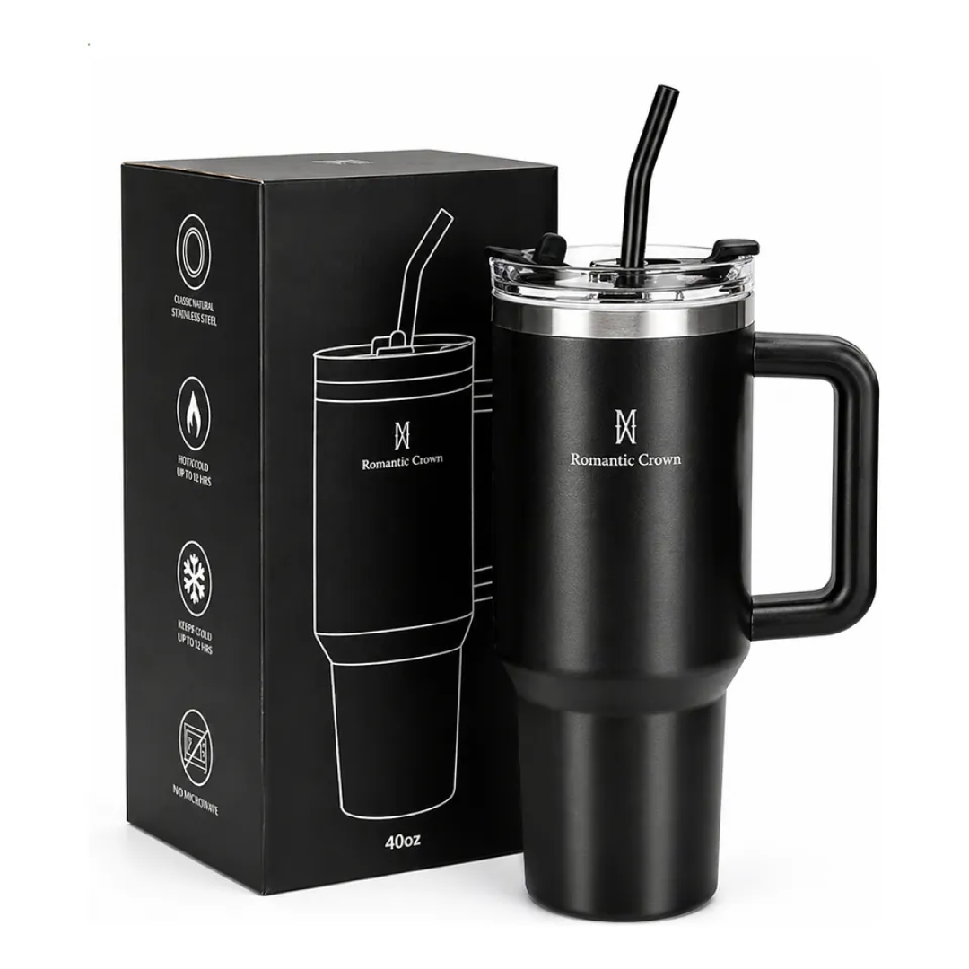 Copo Térmico Gigante 1,2l Inox Com Tampa E Inox Canudo