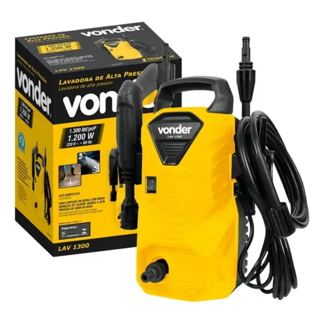 Lavadora Alta Pressão Potente 1200w Lava Carro Moto Calçada Amarelo 220v 60 Hz