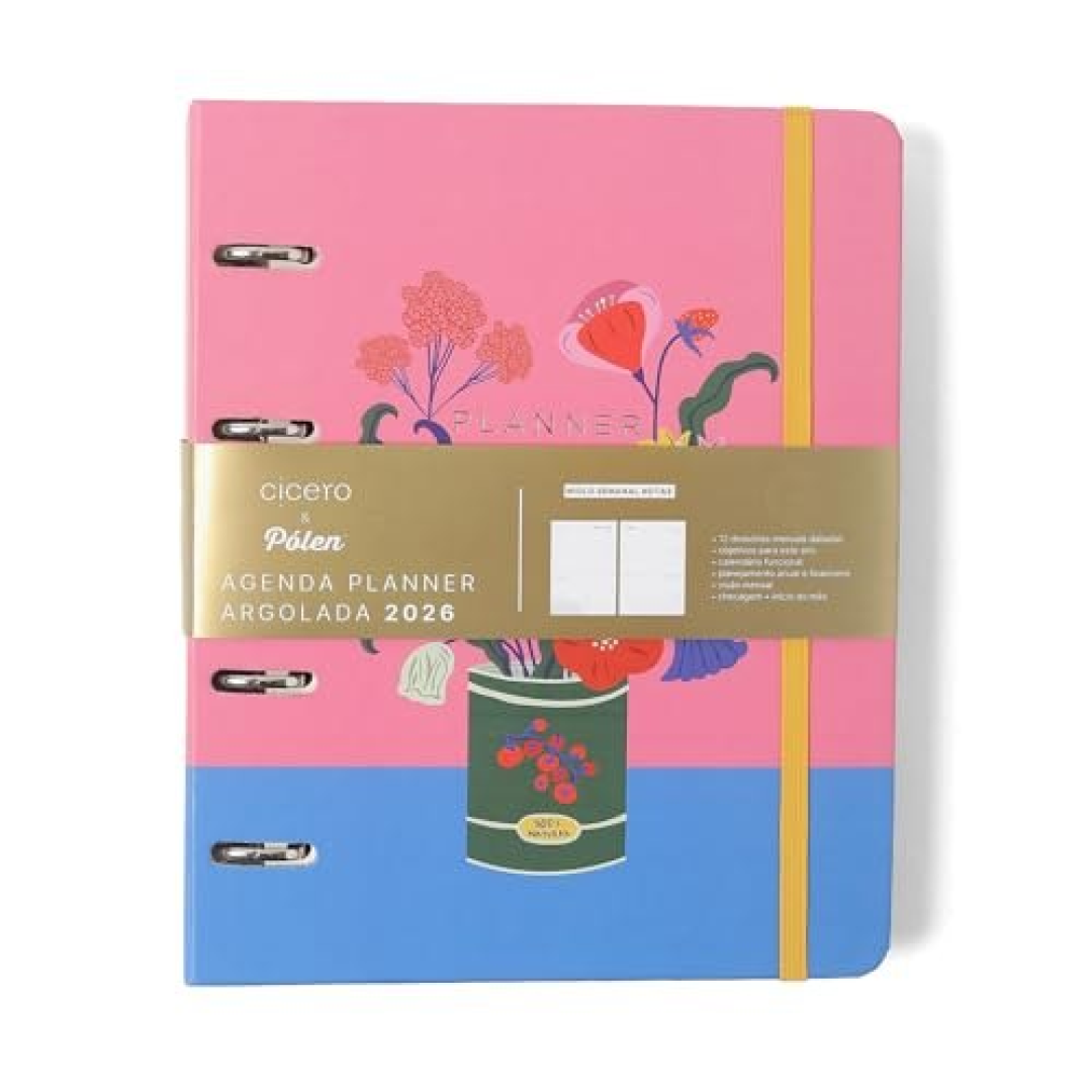 Agenda Planner Argolada 2026 Doce Florada Semanal A5