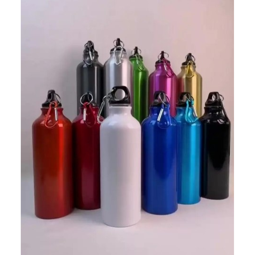 Kit 10 Garrafas Squeeze De Água Alumínio C/ Alça 530ml