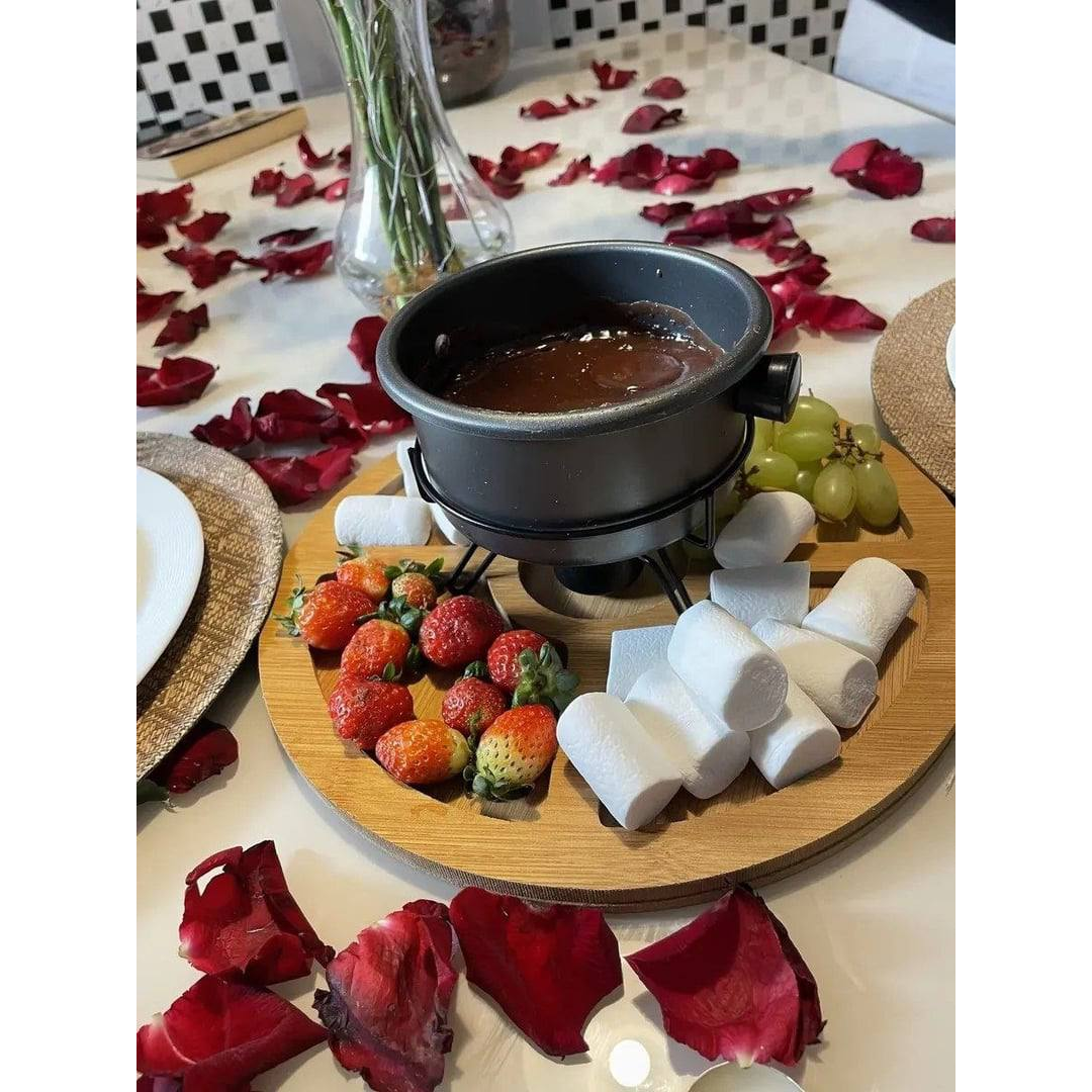 Aparelho Fondue Pop Antiaderente 7 Pçs Preto Forma + 4 Garfo