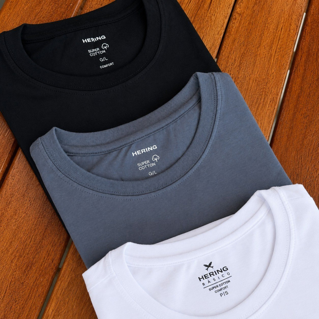 Kit com 5 Camisetas Hering Básica