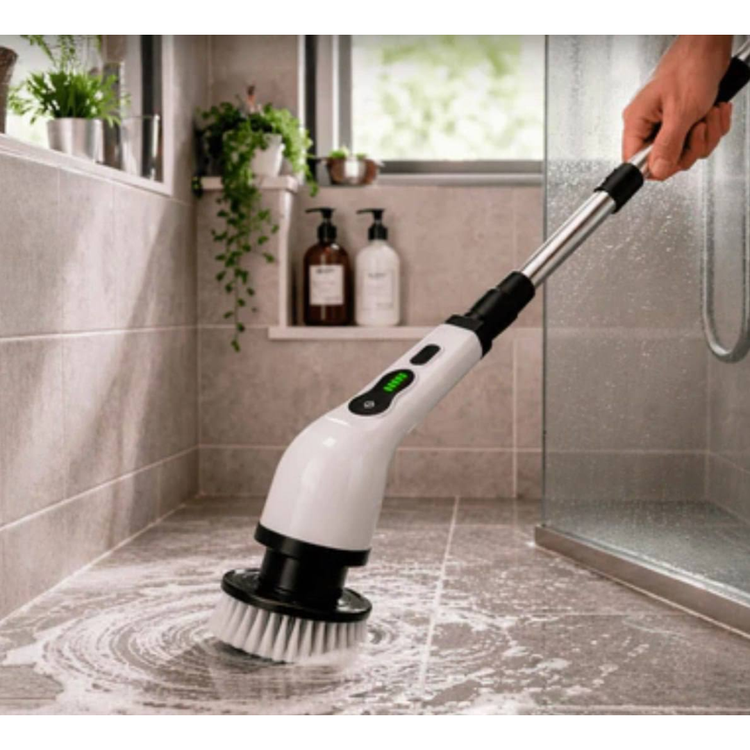 Mop Escova Elétrica Rotatória 9 Em 1 Recarregável USB-C Multiuso Limpeza Para Banheiro Cozinha E Piso