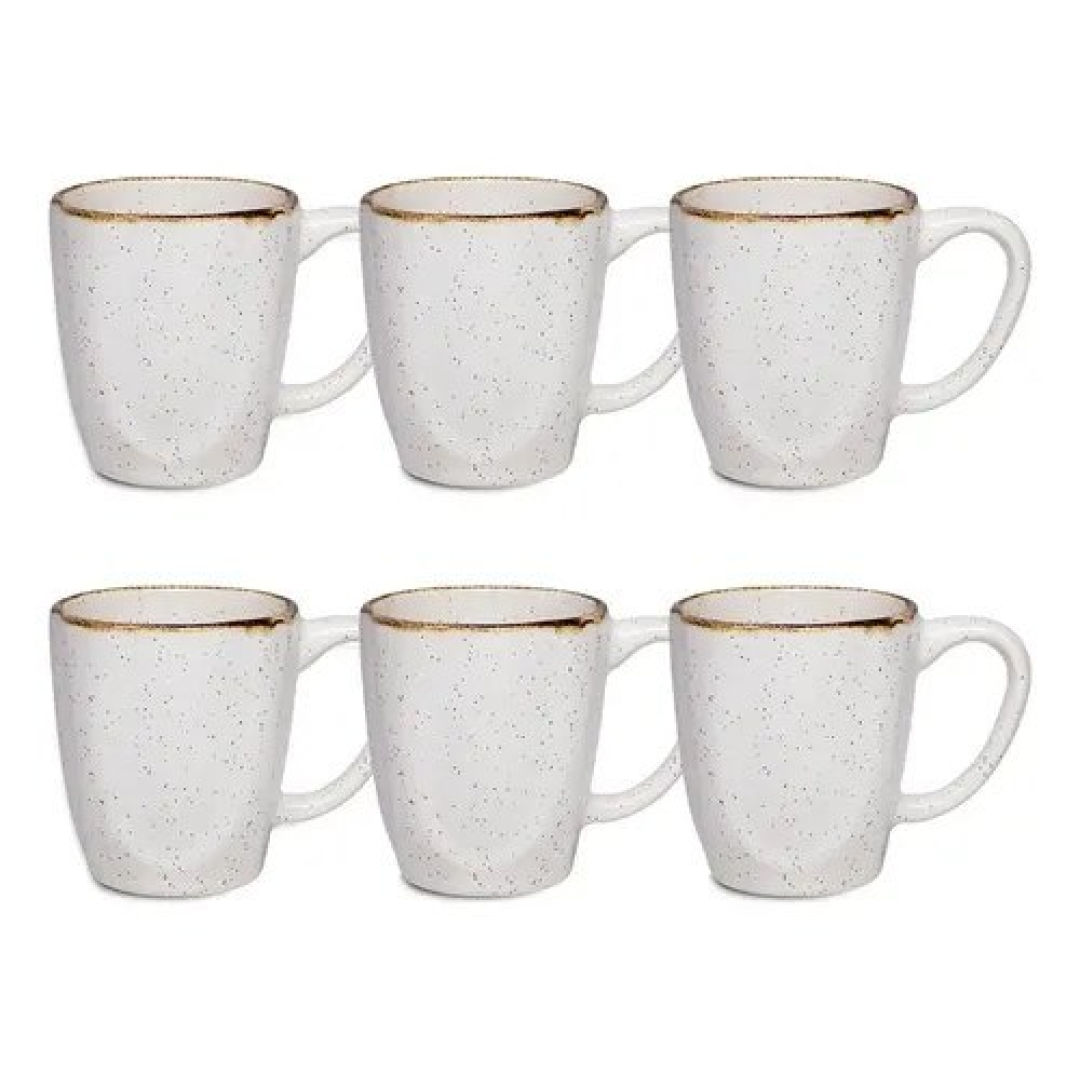 Jogo Com 6 Canecas De 260ml Em Porcelana Ryo Maresia Oxford
