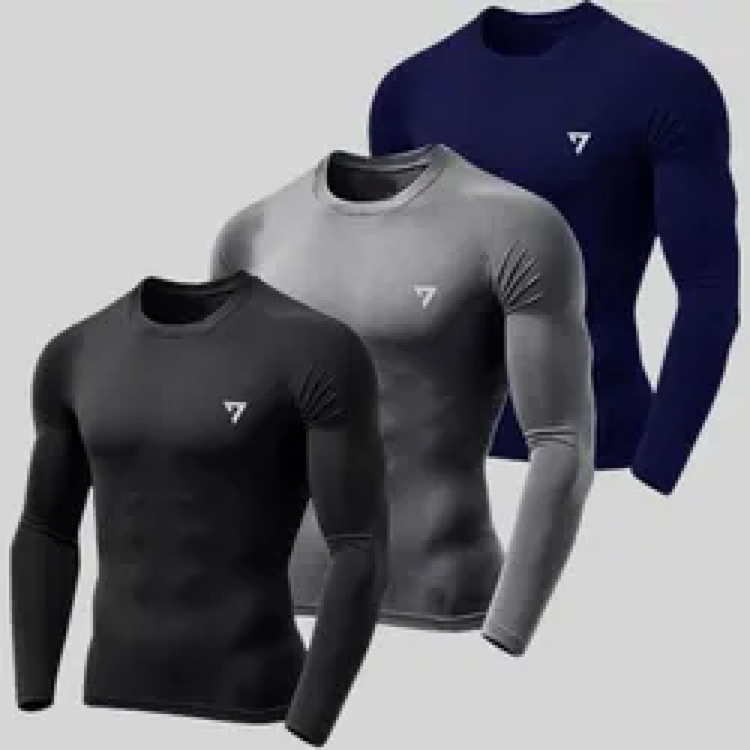 Kit com 3 Camisetas Térmicas Segunda Pele Camisa Uv50