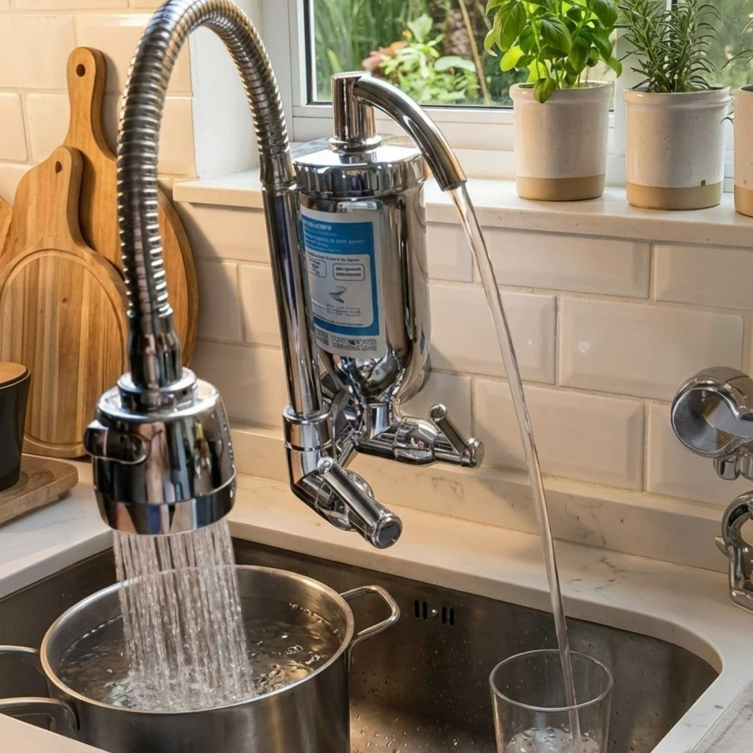 Torneira Com Filtro Com Purificador Agua Bica Flexível Gourmet Para Cozinha Parede Luxo Chuveirinho 2 Modos De Jatos A Mais Vendida Prateado