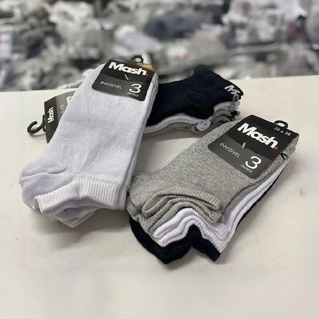 Kit com 10 Pares Meia Invisível Soquete Mash