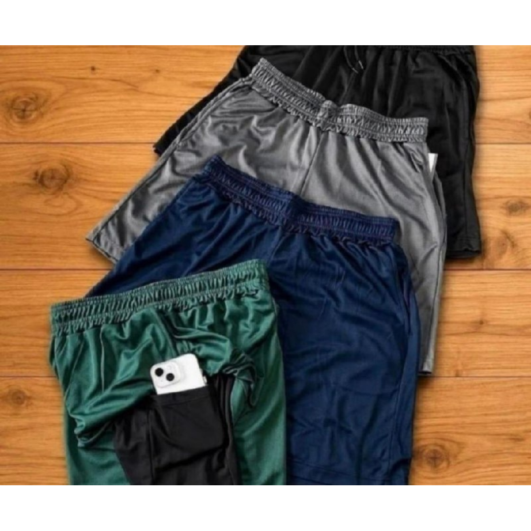 Kit 4 Shorts 2 em 1 Duplo Dryfit Masculino com Compressão