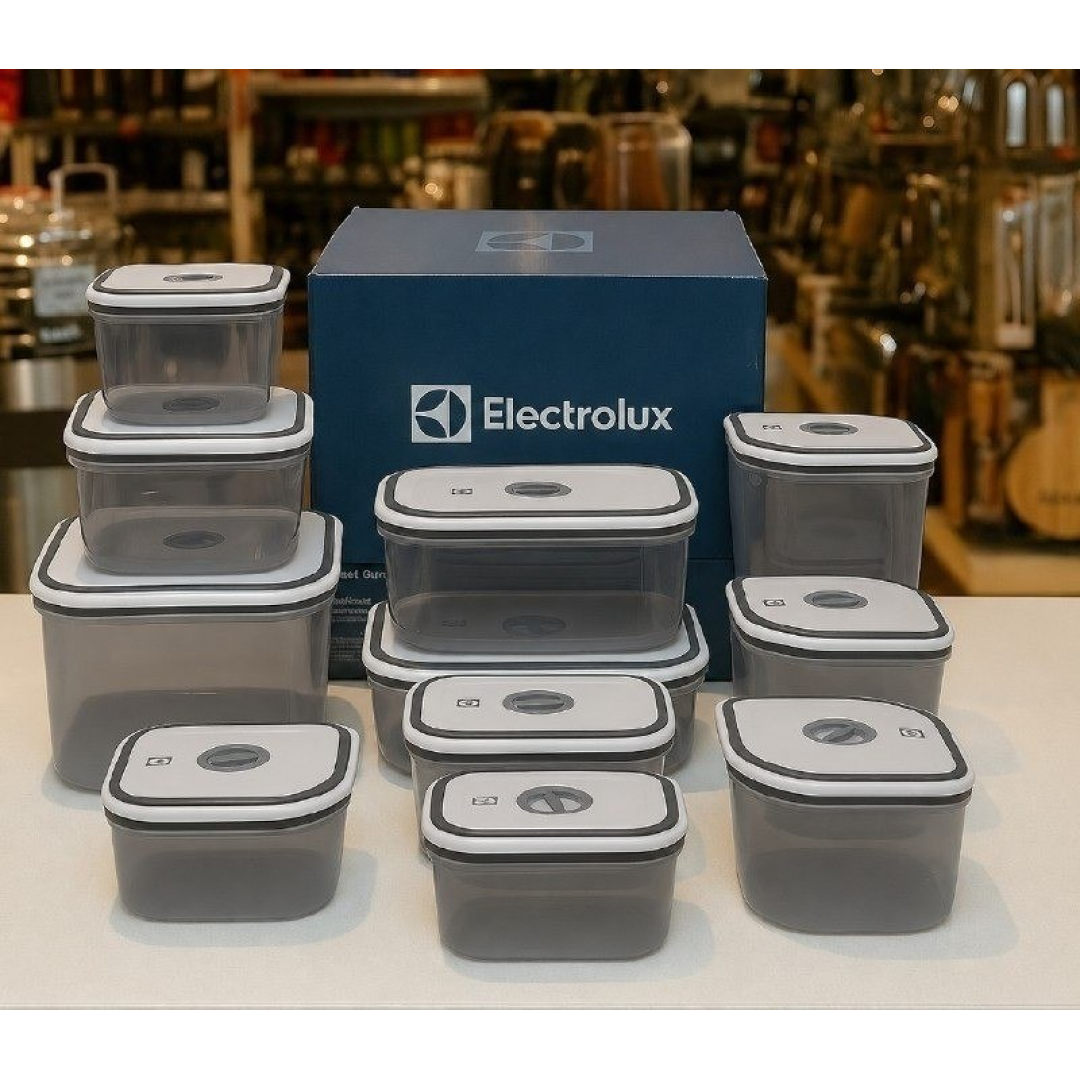 Kit com 12 Potes Herméticos Electrolux de Plástico