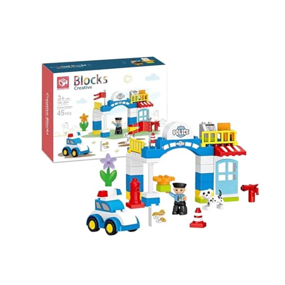 Blocos Criativos Estação de Polícia 45 Peças Multikids BR2249