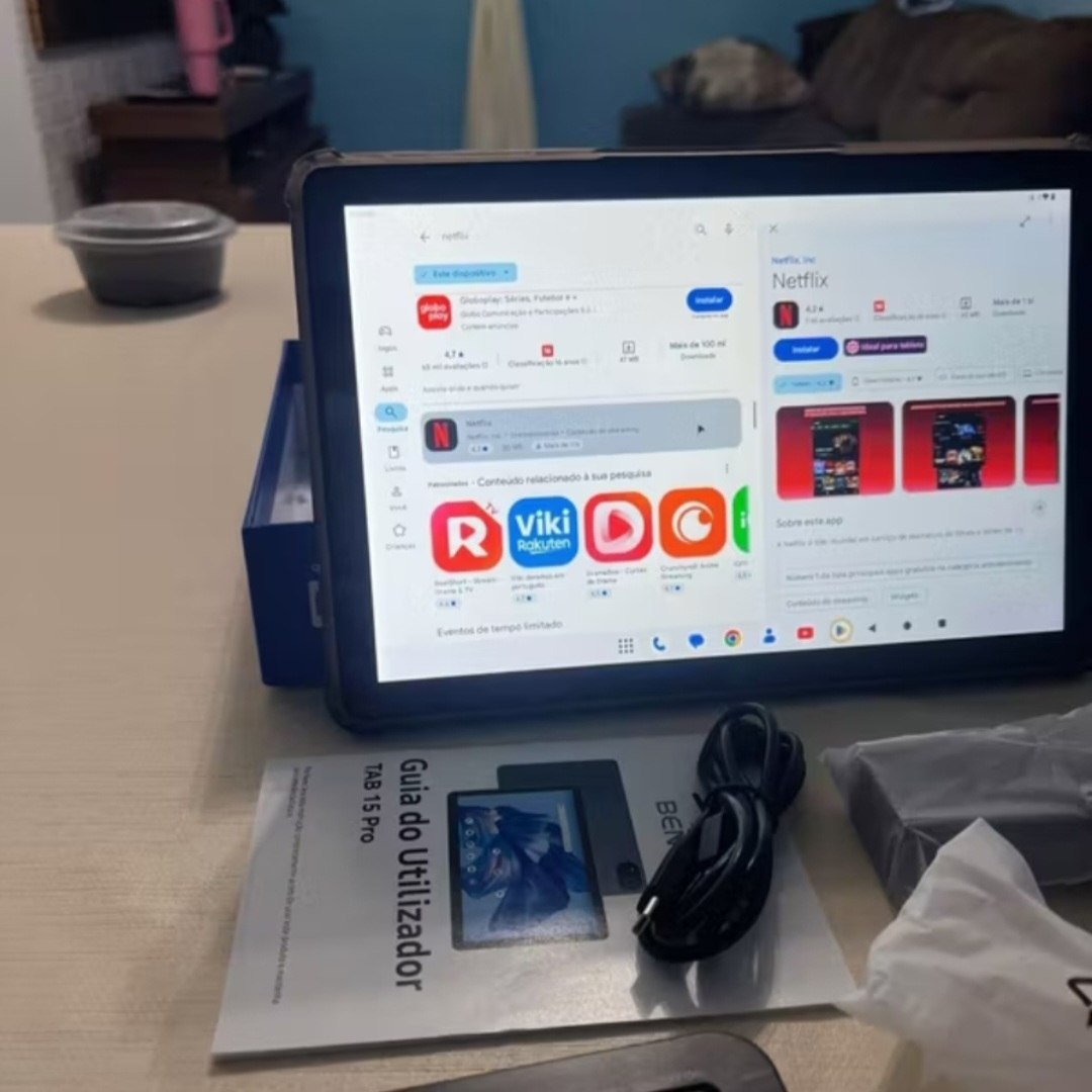 Tablet BE TAB 17 Wifi com chip 10.1 8GBRAM+512GB 8000mah Android 15, Teclado+Mouse Câmera Bluetooth