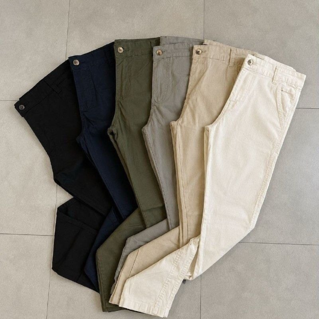 Kit com 3 Calça Sarja Slim Alfaitaria