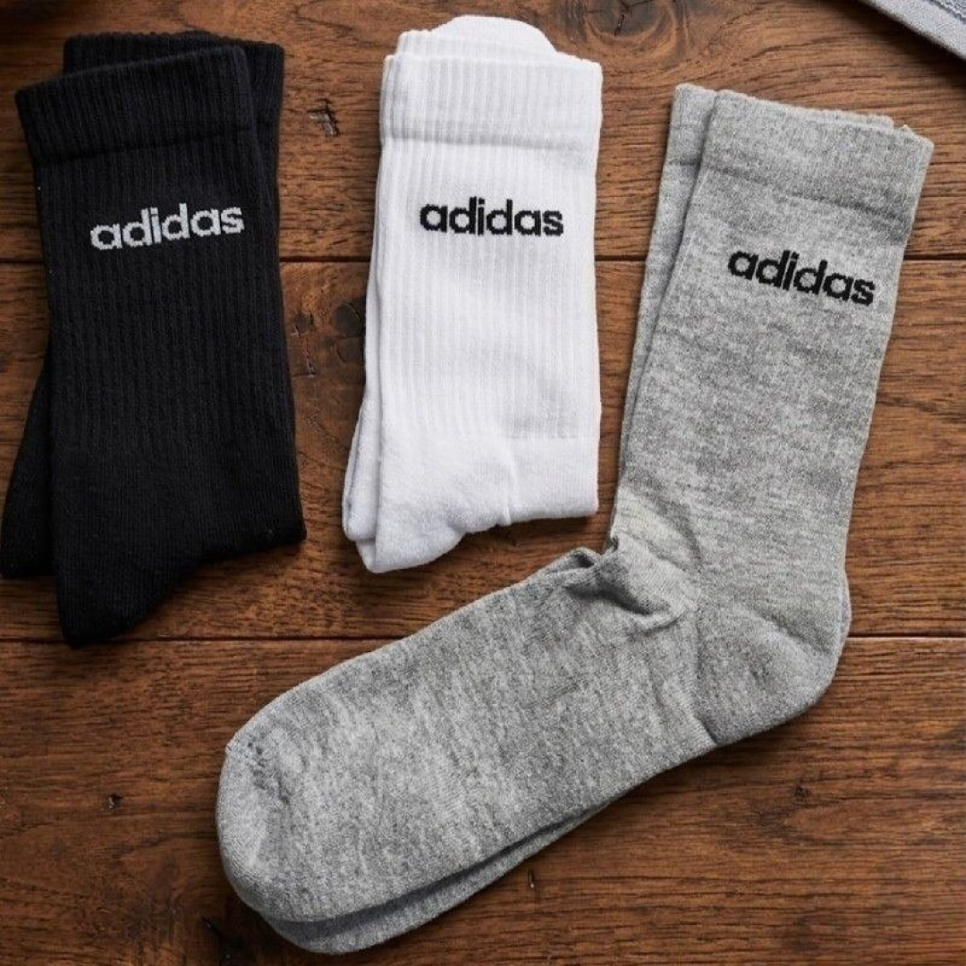 Kit com 3 Pares Meia Adidas Crew