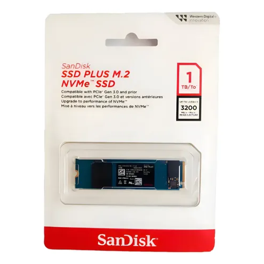 Ssd M.2 Nvme 1Tb Sandisk Plus Sdssda3n-1t00-g26 3200mbps