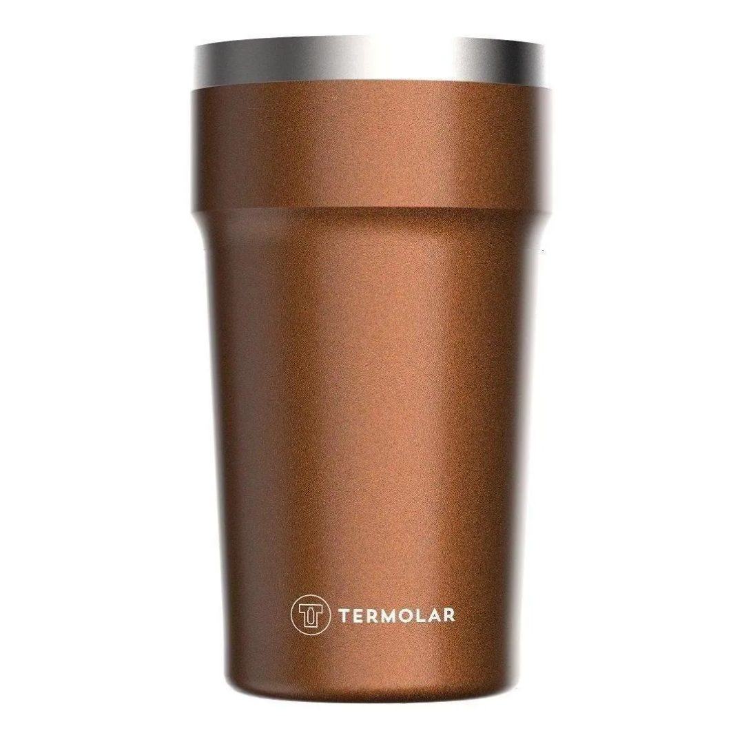 Copo Térmico Para Cerveja Café Chá Chopp 500ml S/ Tampa Cor Laranja Liso