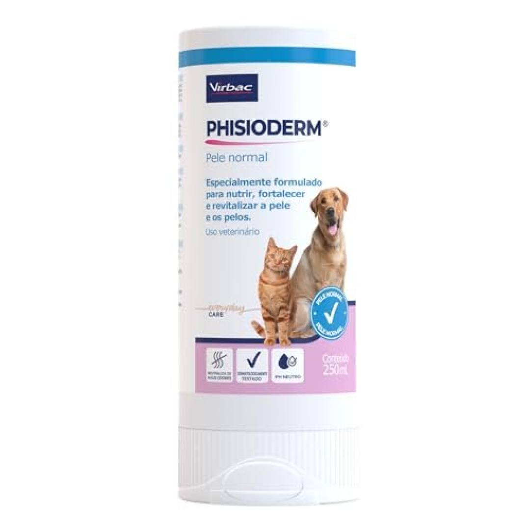 Virbac Phisioderm Shampoo Pele Normal para Cães e Gatos 250 mL