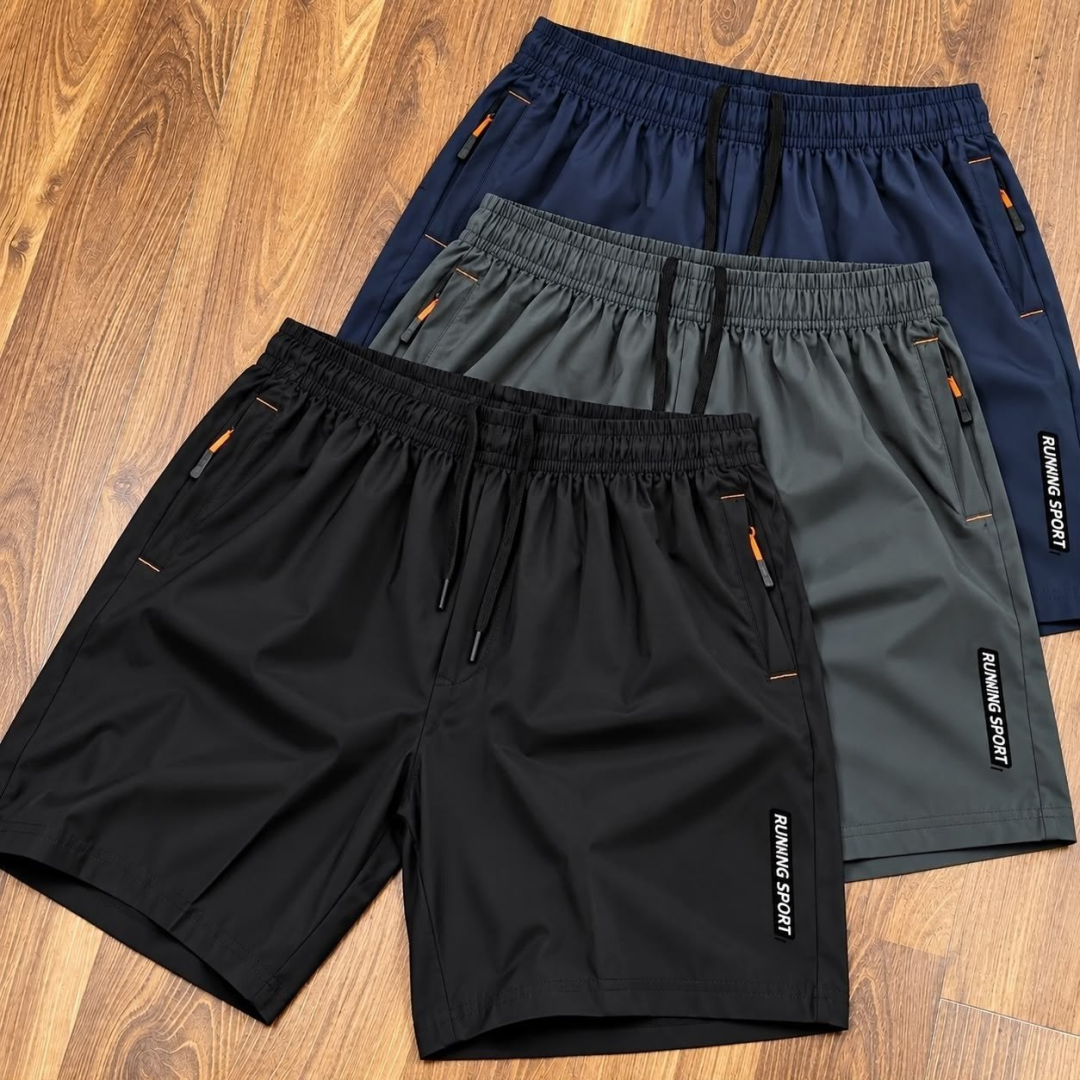 Kit com 3 Bermudas Secagem Rápida Academia