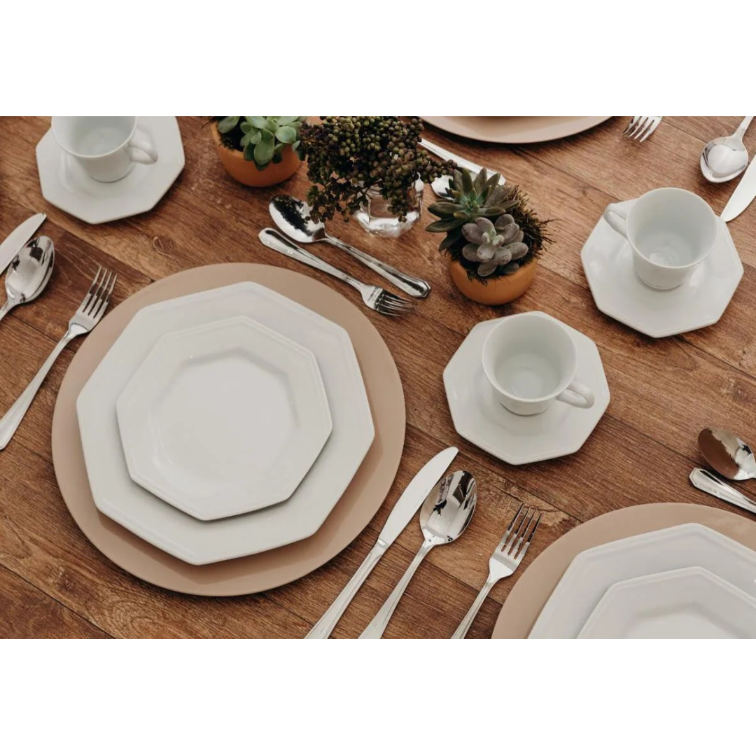 Conjunto 8 Pratos Rasos Porcelana Schmitd Prisma 24h