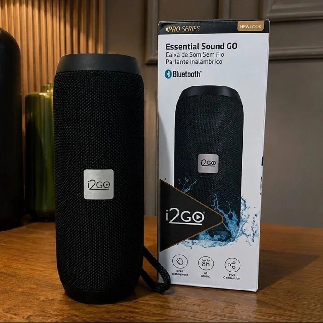 Caixa De Som Bluetooth Essential Sound GO i2GO 10w Rms Resistente à Água e até 8h de Bateria