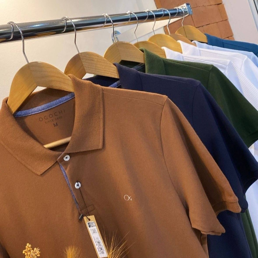 Camisa Gola Polo Social Masculina Slim Algodão Casual Ogochi