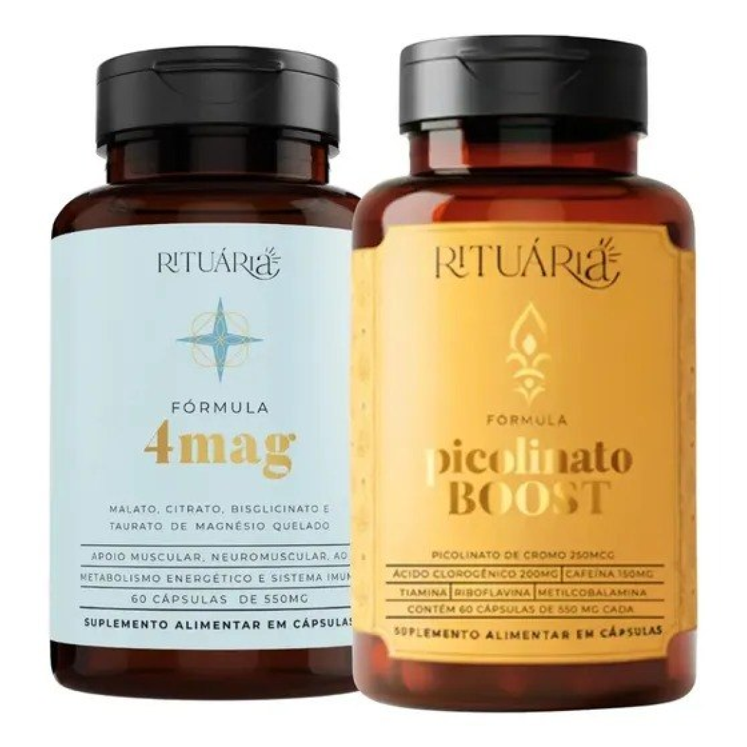 Kit Rituária Magnésio 4mag + Cromo Picolinato Sem Sabor
