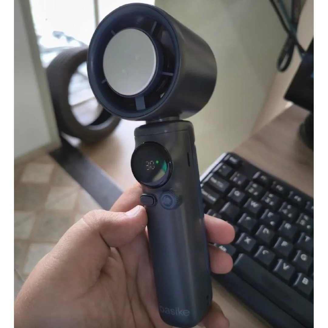 Mini Ventilador de Mão Portátil Recarregável USB 10W 6000mAh