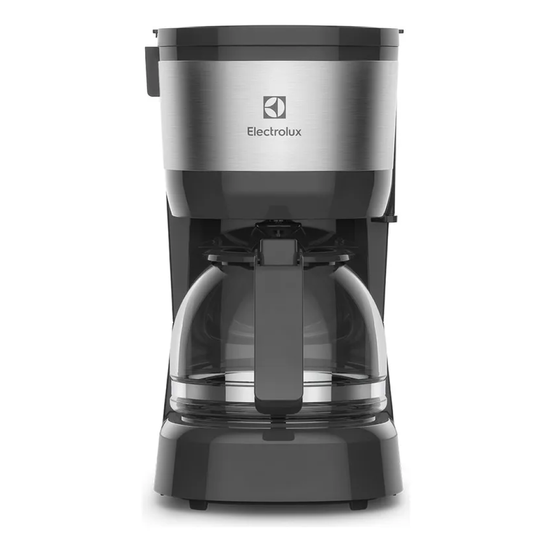 Cafeteira Elétrica Electrolux Jarra Vidro, Acabamento Inox Filtro Permanente Removível Sistema Corta Pingos Capacidade 15 Xicaras 600ml Ecm10 Preto 127v