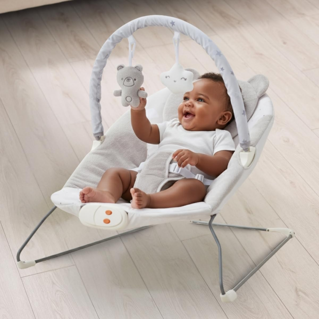 Cadeira Descanso Bebê Musical Polar Skyline Cinza Maxi Baby