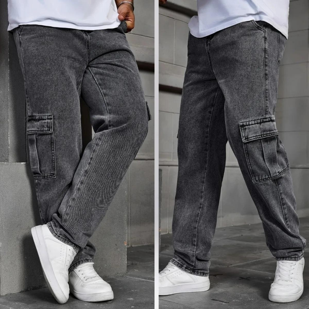 Calça Jeans Cargo Streetwear
