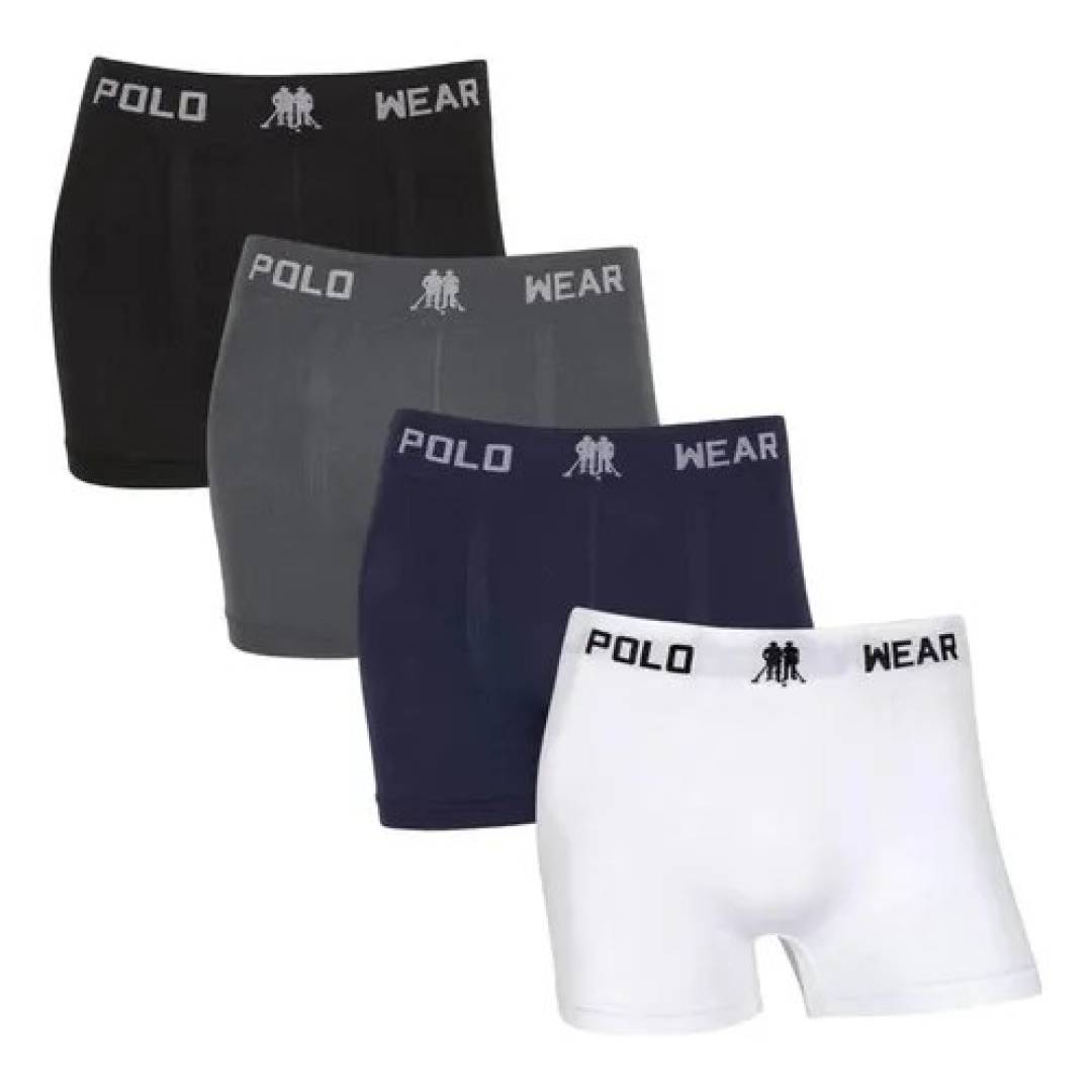 Kit 4 Cueca Boxer Masculino Polo Wear Sem Costura Original