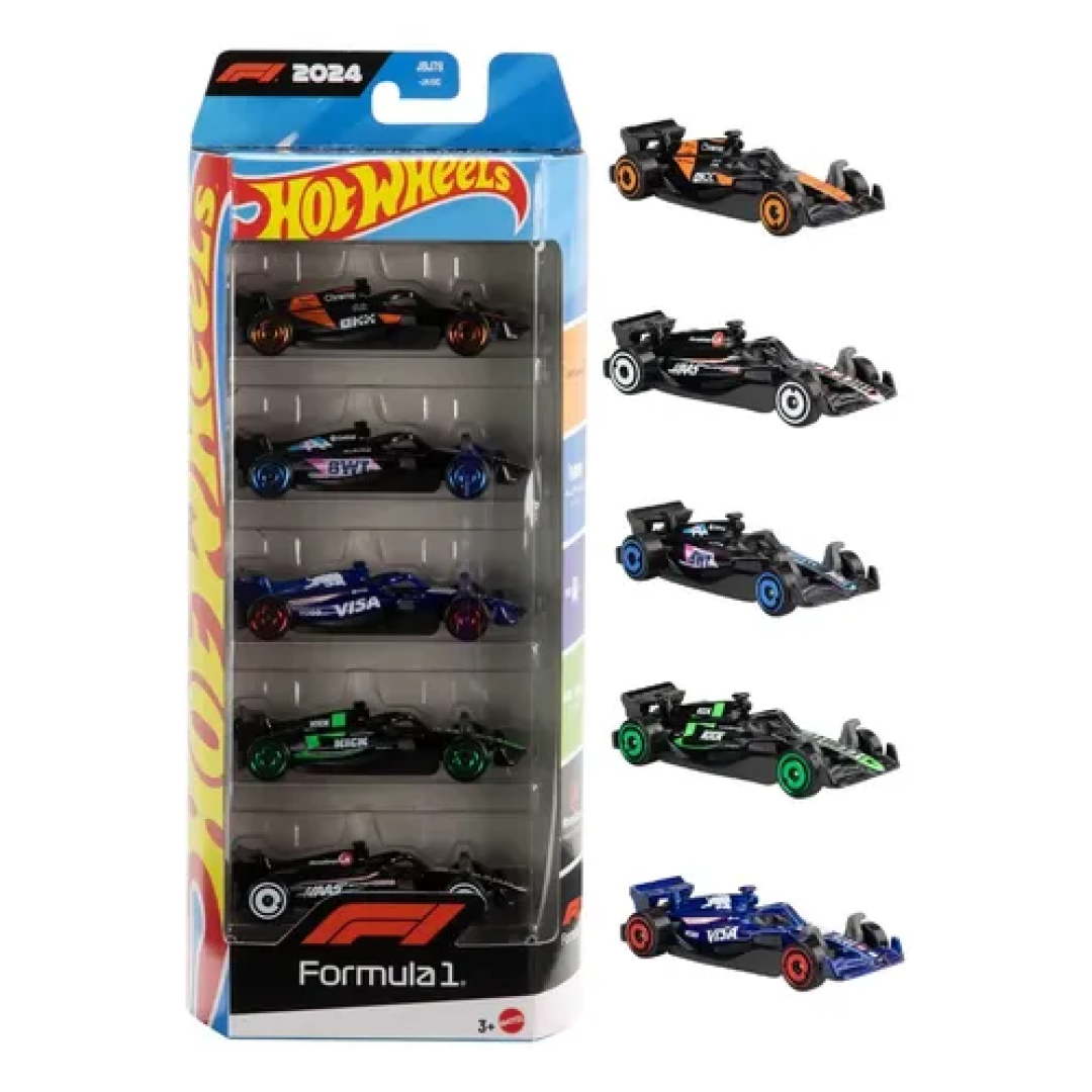 Kit com 5 Carros Hot Wheels Fórmula 1 F1 2024