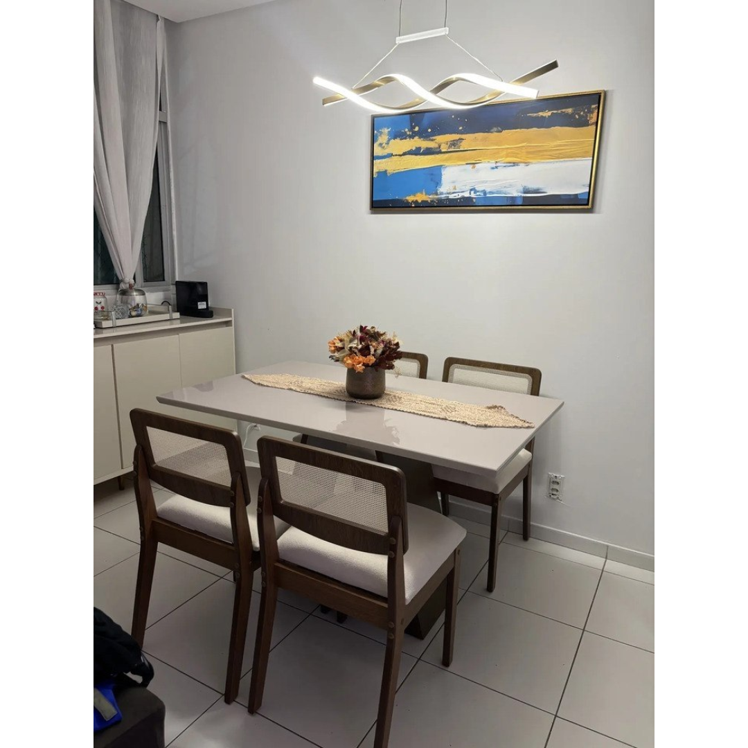 Kit 4 Cadeiras Sextavada Bari Bouclé