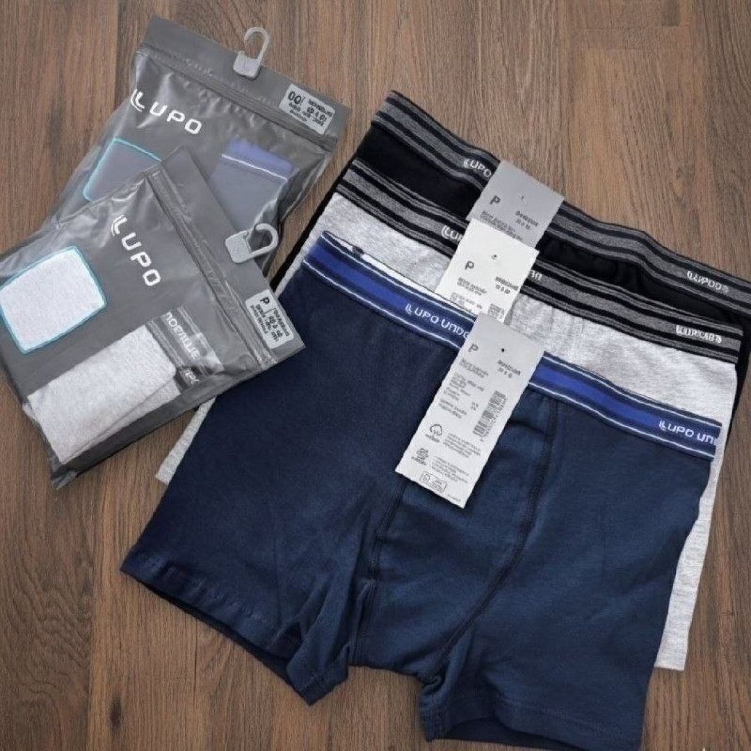Kit com 4 Cuecas Boxer Lupo Algodão