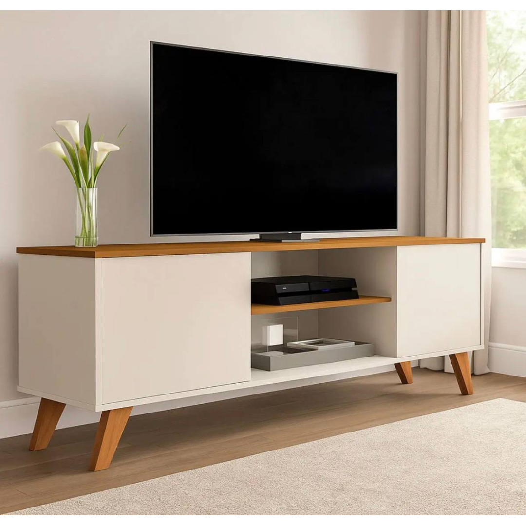 Rack Sala Estante Tv 58 Polegadas Home Bancada Helena