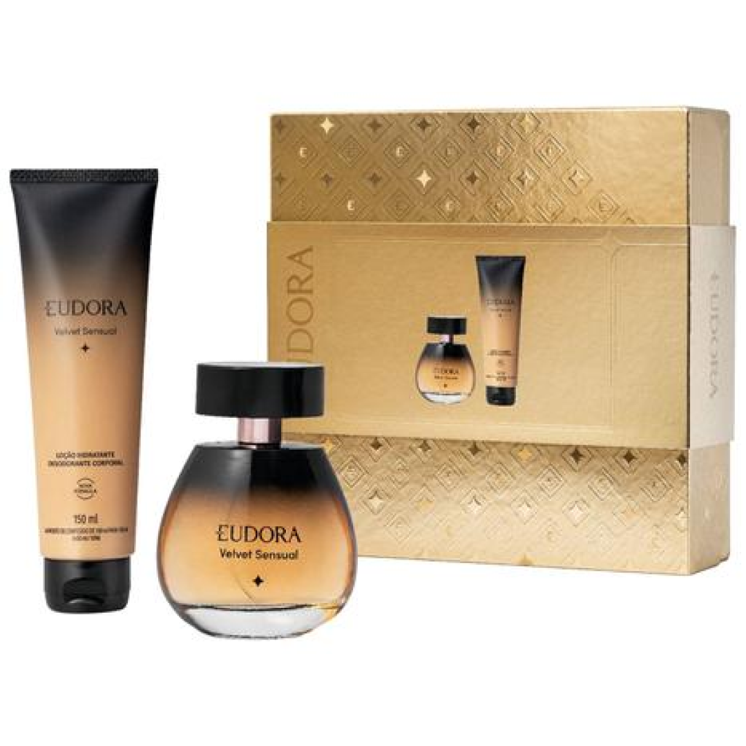 Kit Eudora Loção Desodorante Corporal 150ml e 1 Desodorante Colônia 100ml Velvet Sensual